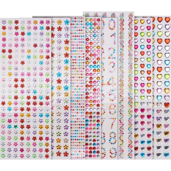 VBS XXL Sticker Karten Strass-Stein-Sticker, bunt gemixt