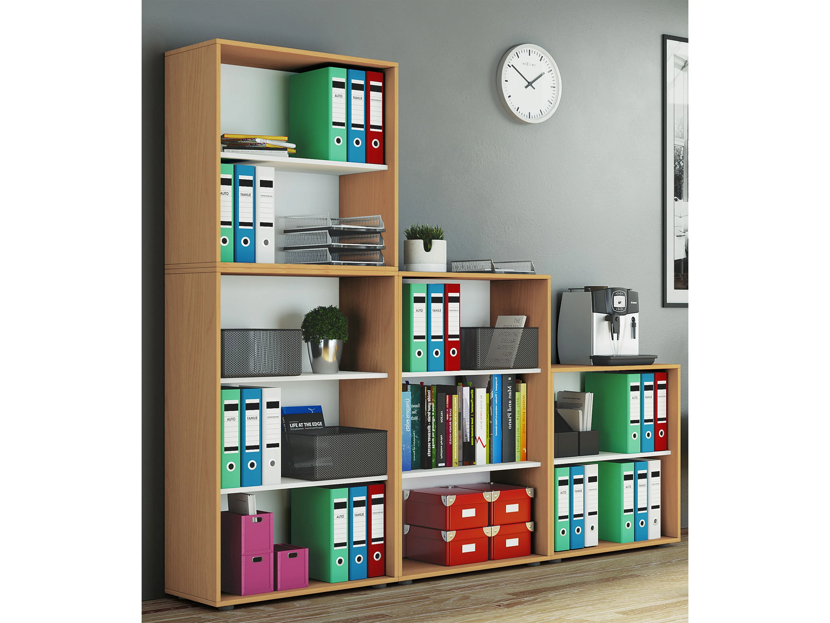 VCM Büroregal Lona, Buche, L, ohne Türen – Bild 3 von 3