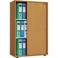 VCM Büroschrank, Buche, XL, mit Schiebetüren
