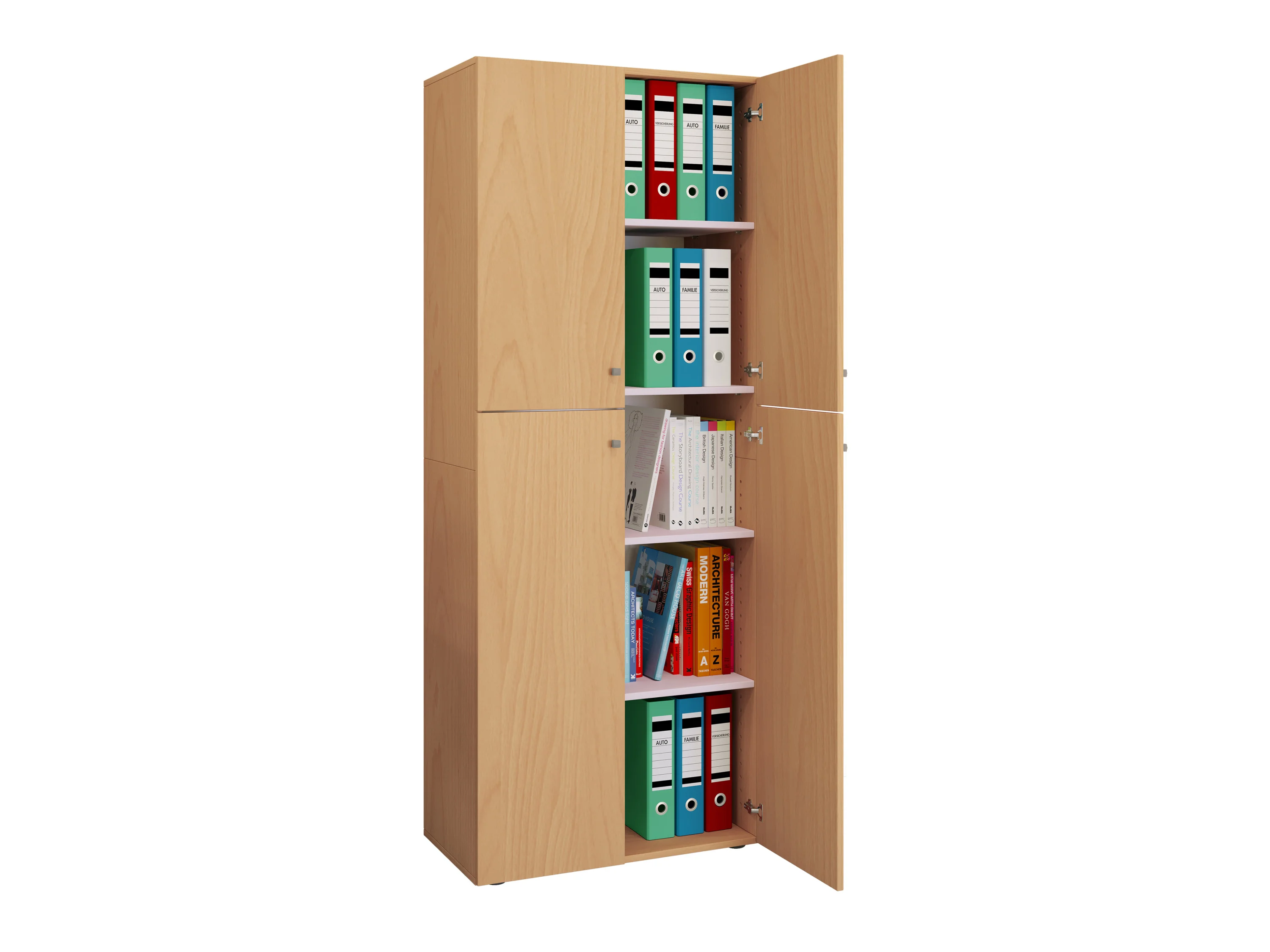 VCM Büroschrank L, Buche, XXL, mit Drehtüren – Bild 2 von 3
