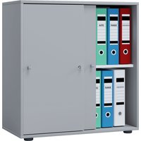 VCM Büroschrank L, Grau, L, mit Schiebetüren