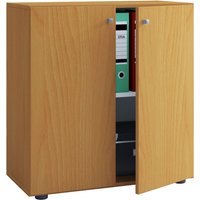 VCM Büroschrank Lon, Buche, L, mit Drehtüren
