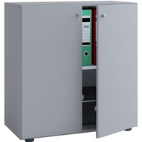 VCM Büroschrank Lona, Grau, L, mit Drehtüren