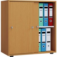 VCM Büroschrank, Buche, L, mit Schiebetüren