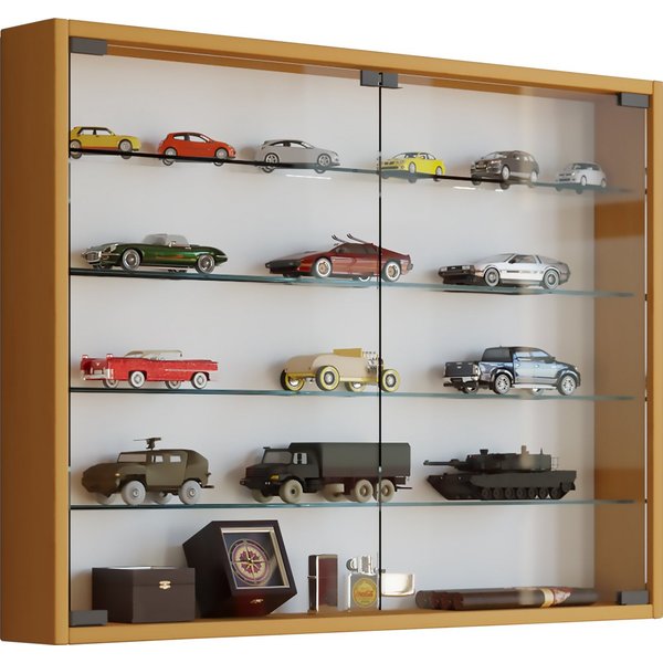 VCM Hängevitrine Mandosa B. 80 x T. 10 x H. 60 cm Präsentation und Aufbewahrung von Sammlerstücken, Wohnzimmer oder Büro