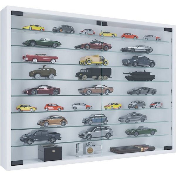 VCM Hängevitrine Mandosa B. 80 x T. 10 x H. 60 cm Präsentation und Aufbewahrung von Sammlerstücken, Wohnzimmer oder Büro