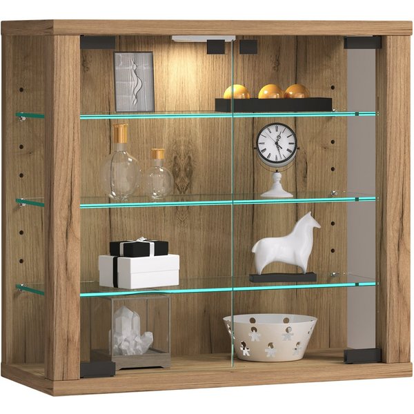 VCM Hängevitrine Vitrosa B. 43 x T. 18 x H. 40 cm Präsentation und Aufbewahrung von Sammlerstücken, Wohnzimmer oder Büro