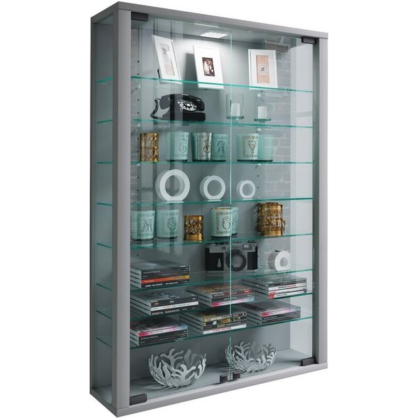 VCM Hängevitrine Vitrosa B. 59 x T. 18 x H. 91 cm Präsentation von Sammlerstücken und Dekoartikeln, Wohnzimmer oder Büro
