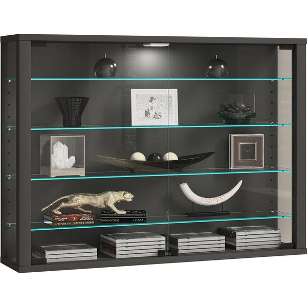 VCM Hängevitrine Vitrosa B. 83 x T. 18 x H. 60 cm Präsentation und Aufbewahrung von Sammlerstücken, Wohnzimmer oder Büro