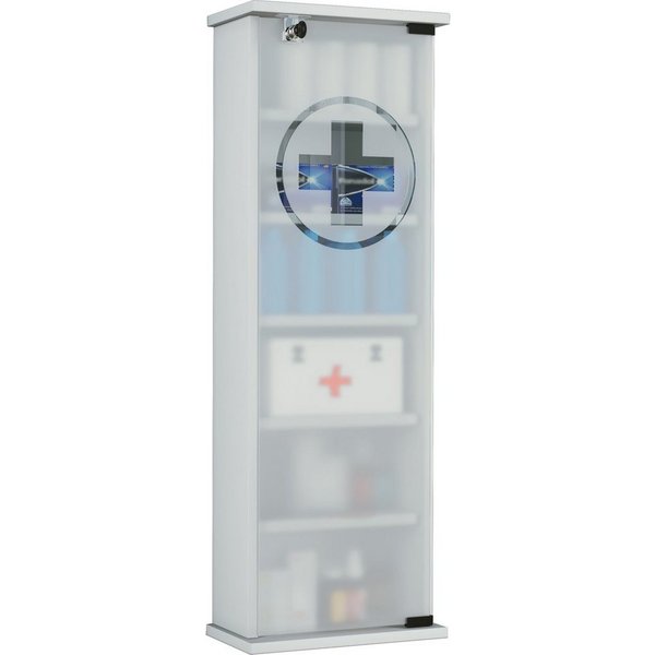 VCM Medizinschrank Omal B. 31 x T. 18 x H. 92 cm Abschließbarer Stauraum für Medikamente, für Wohnzimmer und Mediaraum
