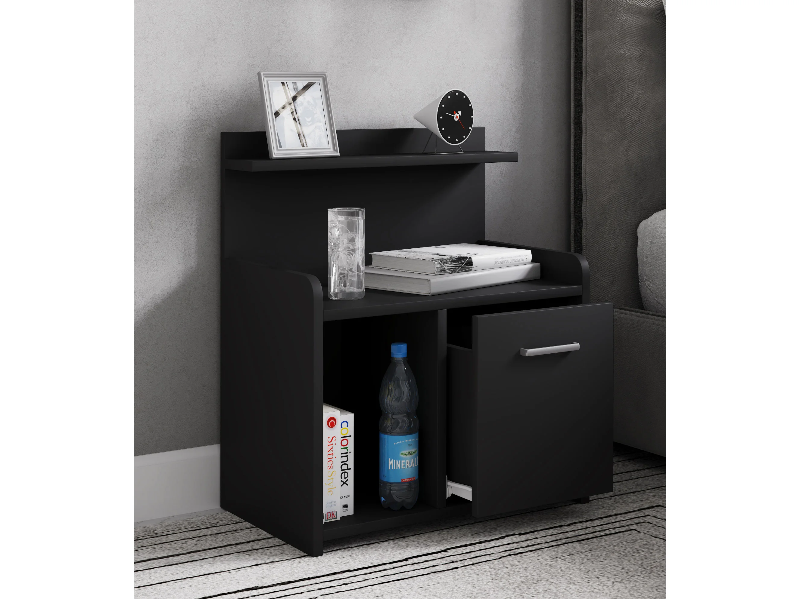 VCM Nachttisch Nilasa (Schwarz) – Bild 3 von 3