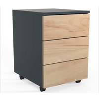 VCM Rollcontainer Dalosa 45 (Anthrazit/Honig-Eiche, 3-SB)