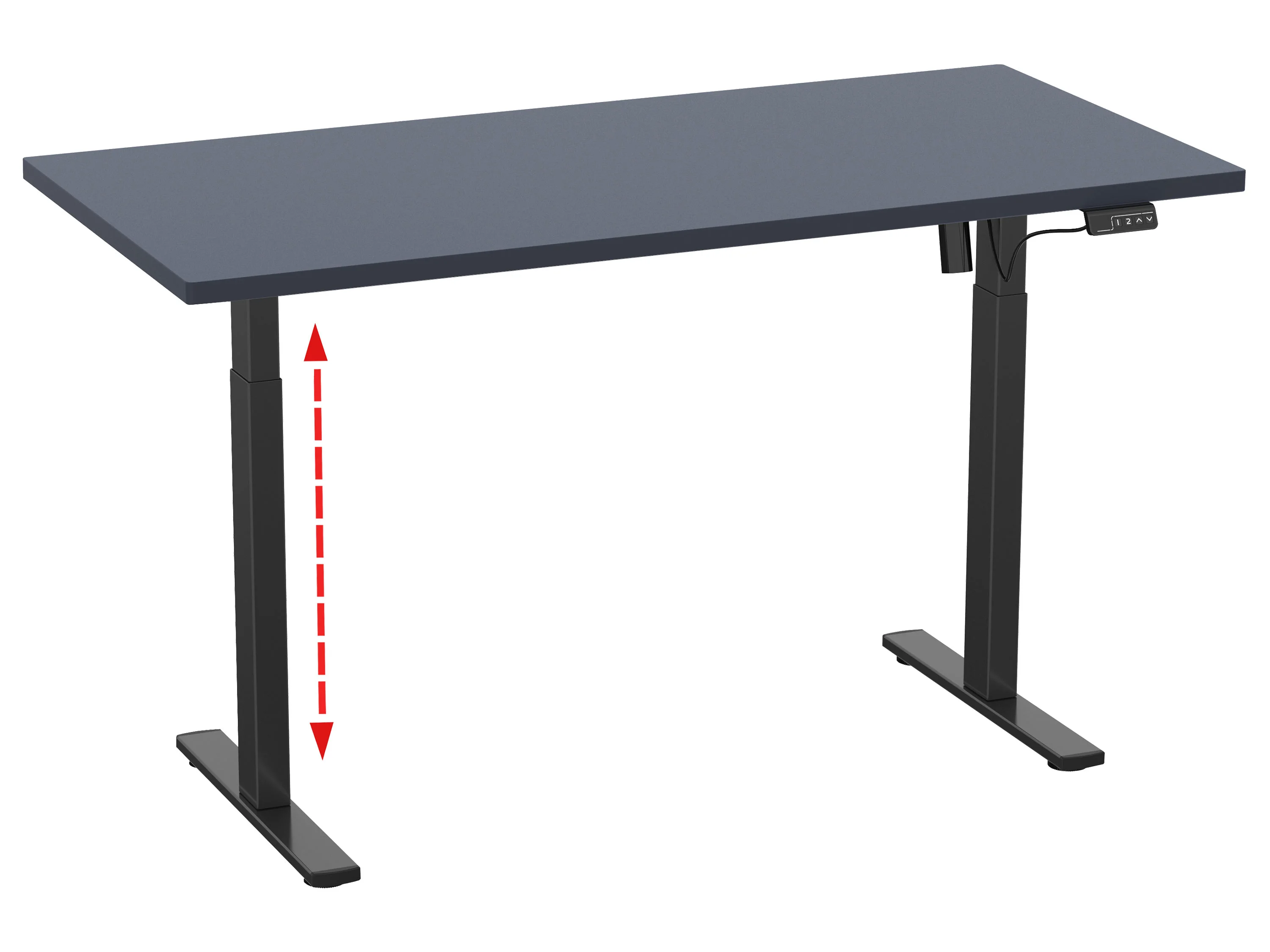 VCM Schreibtisch E-Lona (anthrazit/schwarz, 140 x 50 cm) – Bild 4 von 4