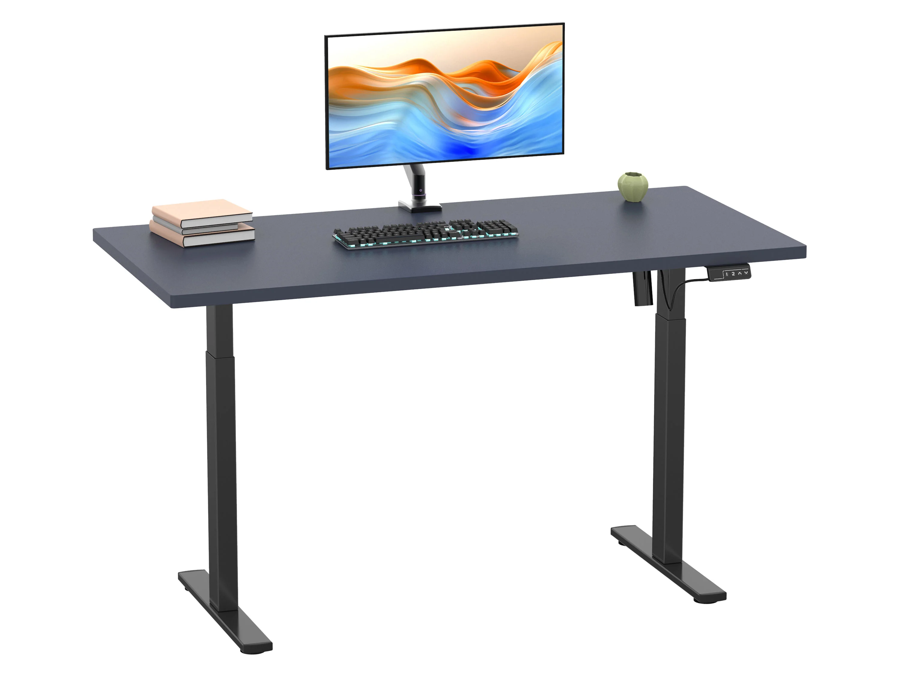 VCM Schreibtisch E-Lona (anthrazit/schwarz, 140 x 80 cm) – Bild 3 von 4
