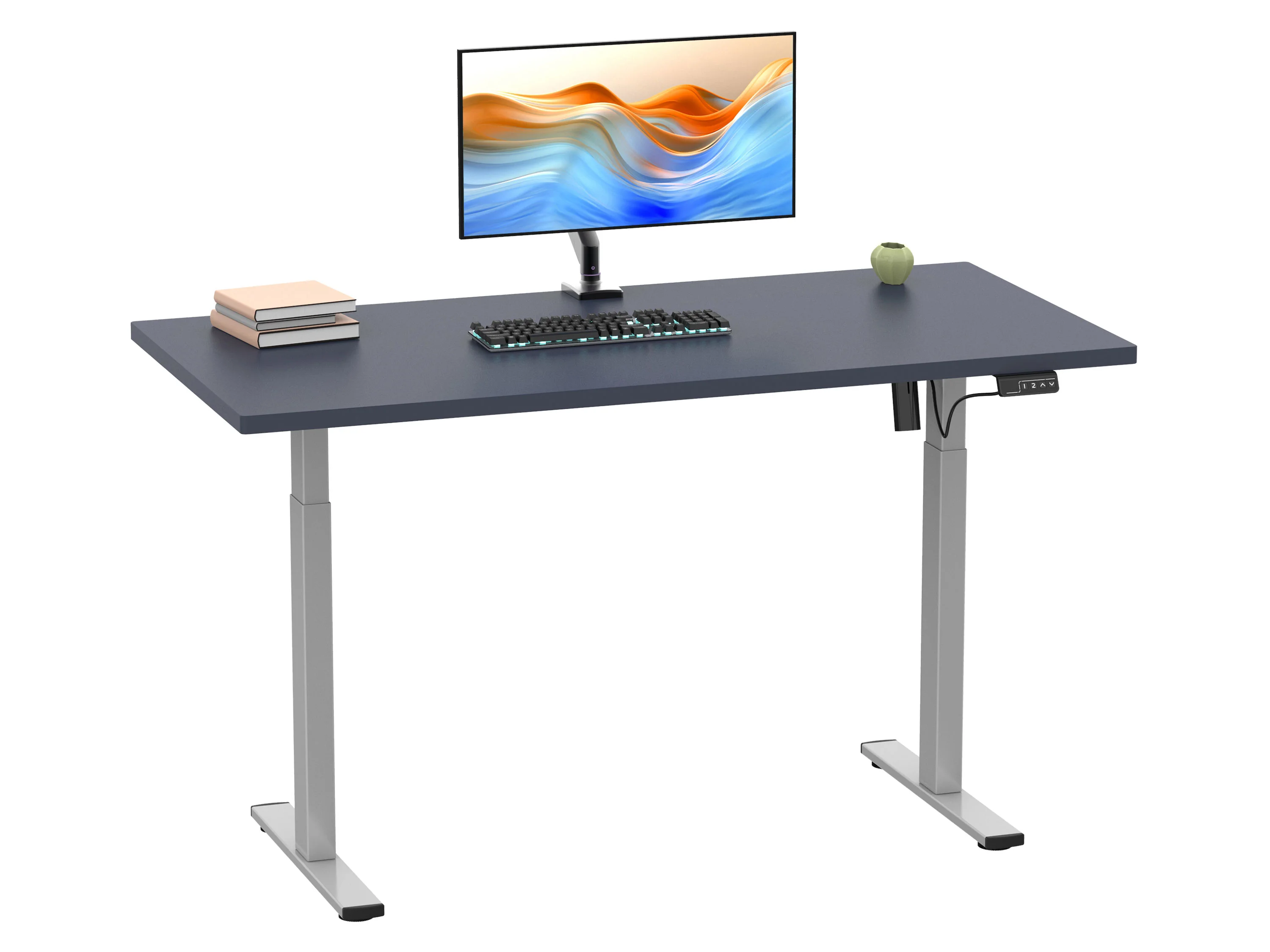 VCM Schreibtisch E-Lona (anthrazit/silber, 110 x 80 cm) – Bild 3 von 4