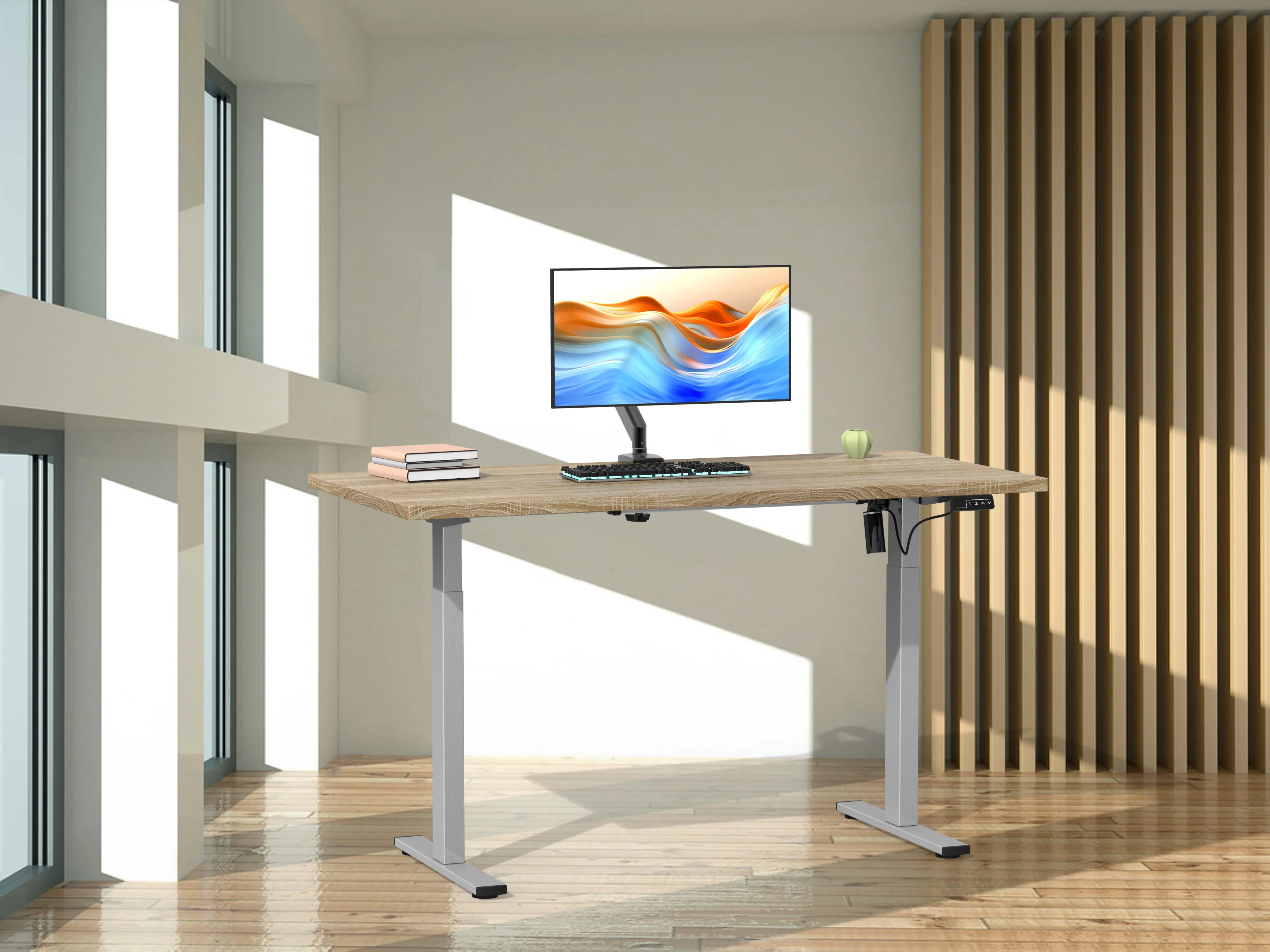 VCM Schreibtisch E-Lona (Sonoma-Eiche/Silber, 110 x 50 cm) – Bild 4 von 4