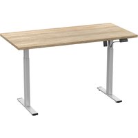 VCM Schreibtisch E-Lona (Sonoma-Eiche/Silber, 140 x 50 cm)