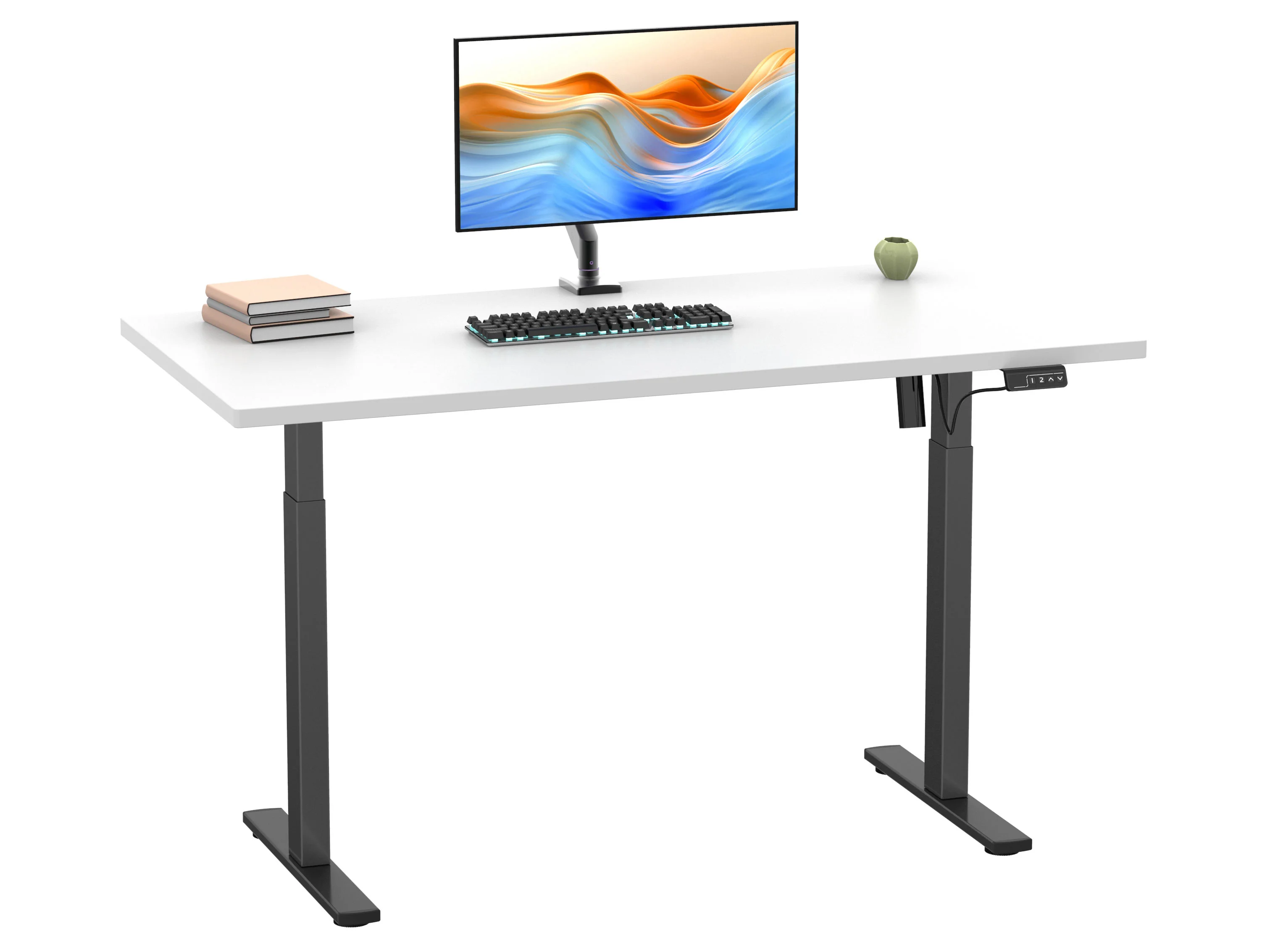 VCM Schreibtisch E-Lona (Weiß/schwarz, 160 x 80 cm) – Bild 3 von 4