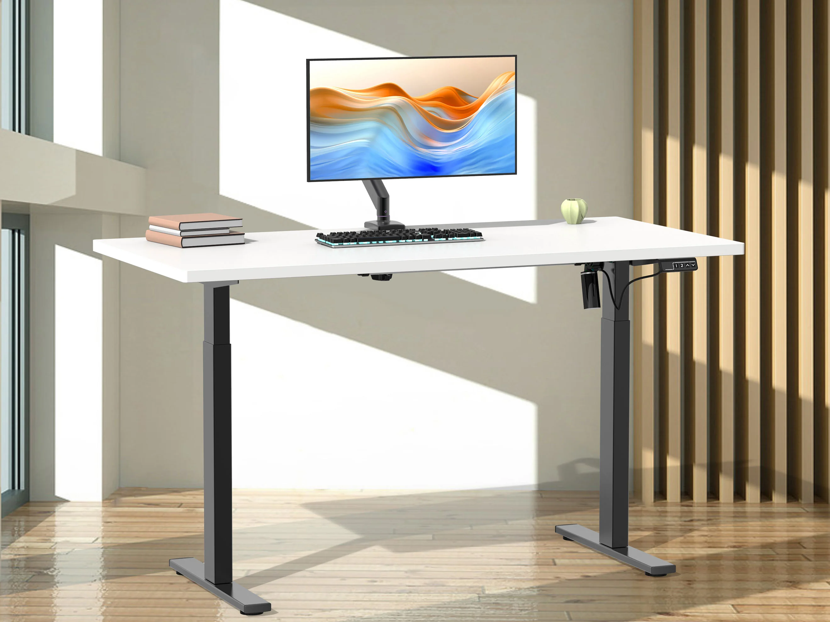 VCM Schreibtisch E-Lona (Weiß/schwarz, 110 x 50 cm) – Bild 2 von 4
