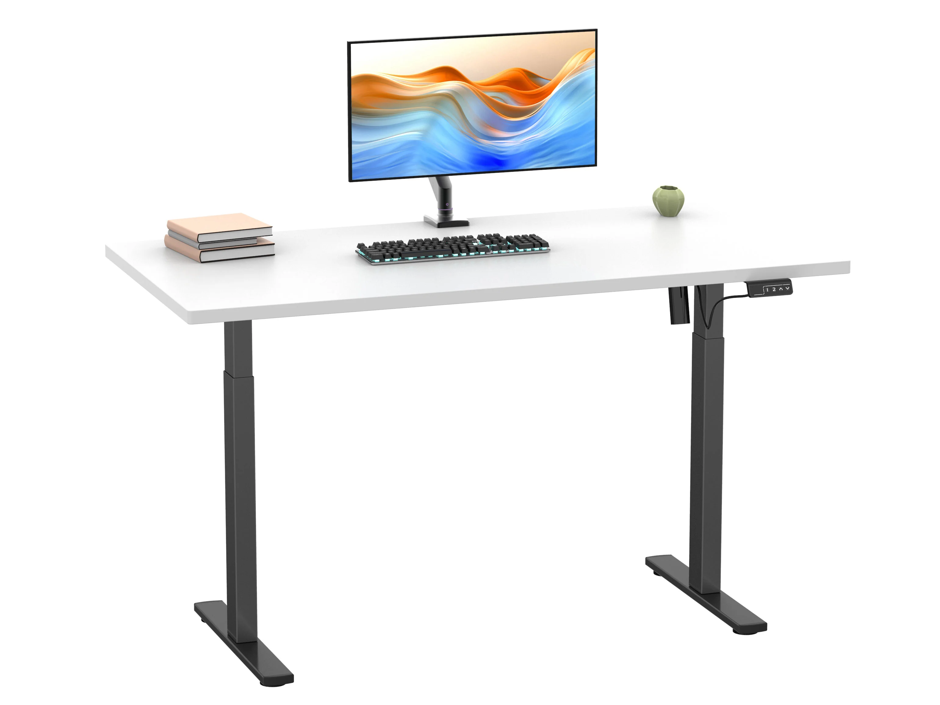 VCM Schreibtisch E-Lona (Weiß/schwarz, 110 x 50 cm) – Bild 3 von 4