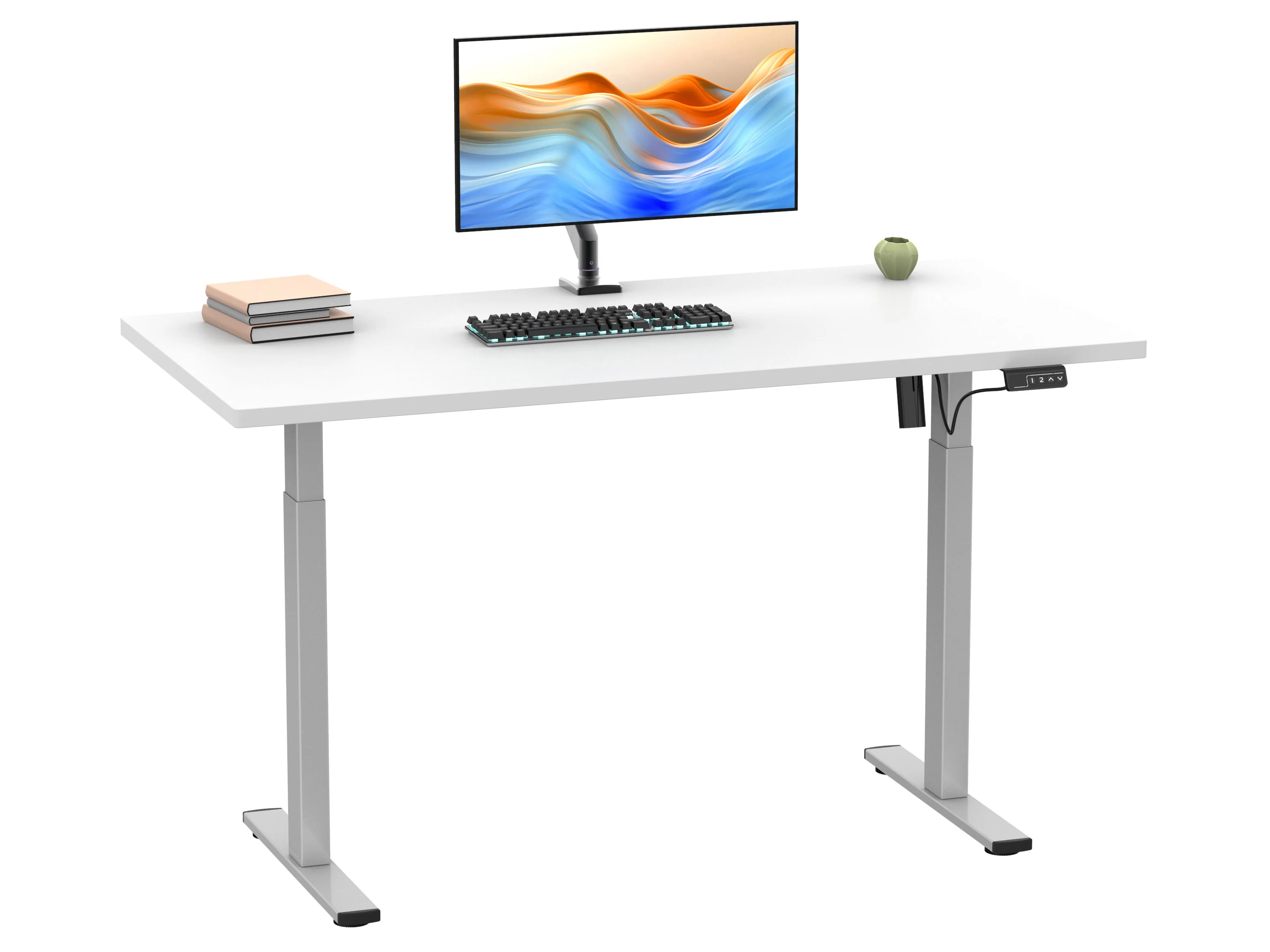 VCM Schreibtisch E-Lona (Weiß/Silber, 160 x 80 cm) – Bild 3 von 4