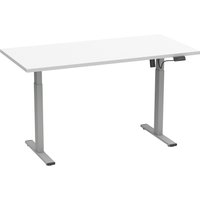 VCM Schreibtisch E-Lona (Weiß/Silber, 140 x 50 cm)