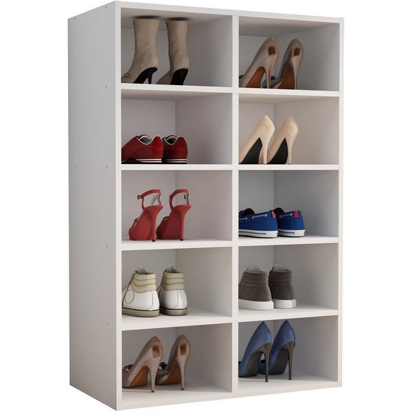VCM Schuhregal Hinsol M B. 55 x T. 30 x H. 84 cm, Schuhkommode mit 10 Fächern, Schuhschrank, Schuhablage