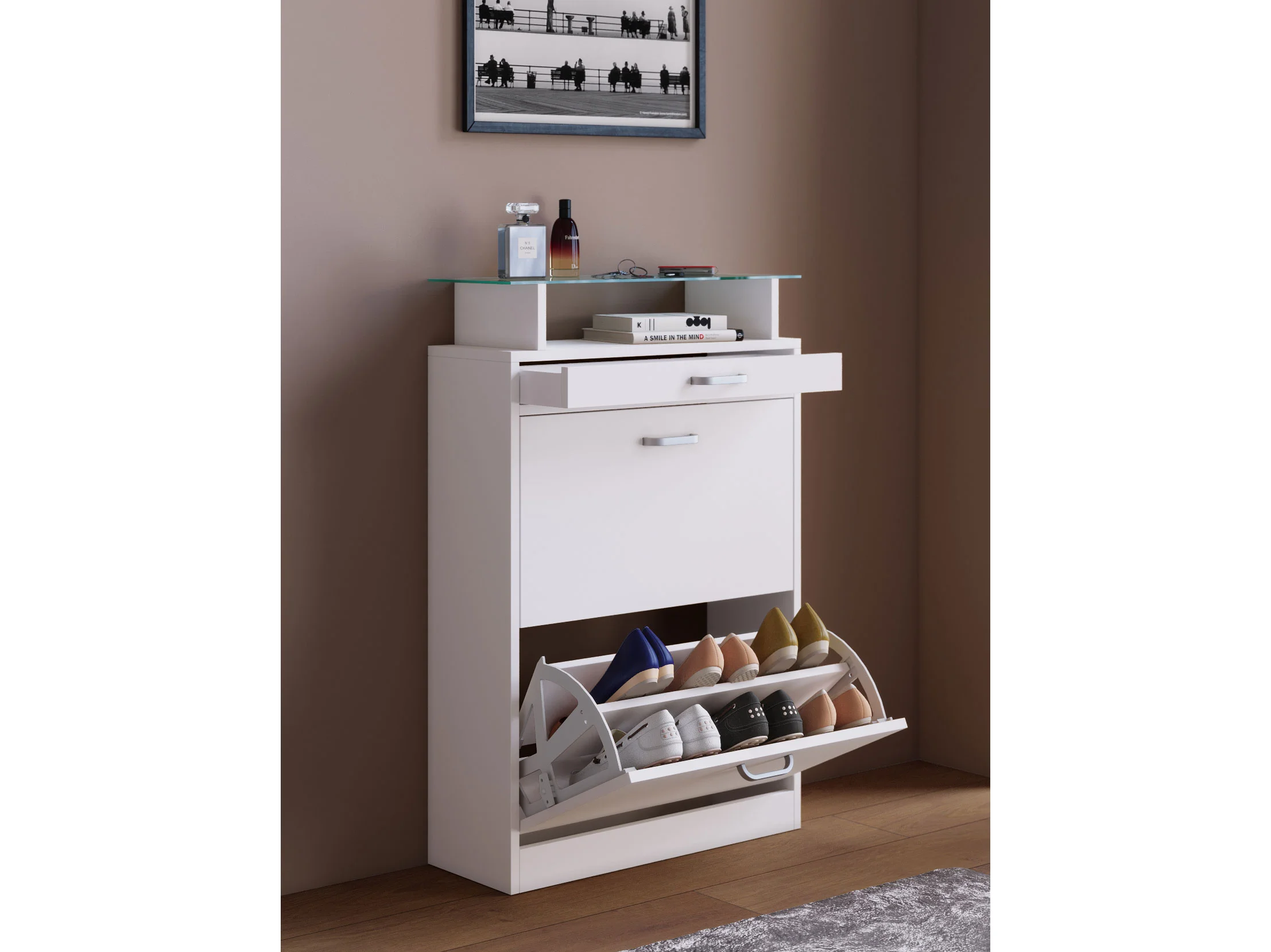 VCM Schuhschrank Sipos, Weiß, M (Weiß) – Bild 2 von 3