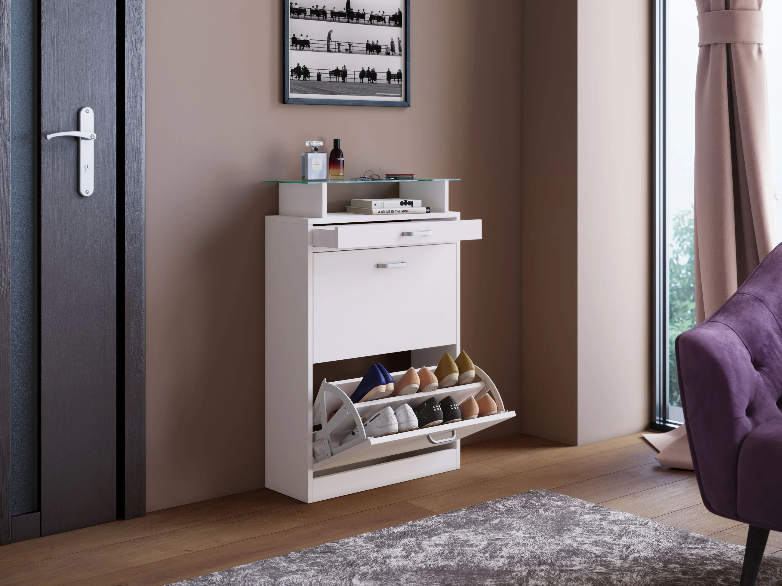 VCM Schuhschrank Sipos, Weiß, M (Weiß) – Bild 3 von 3