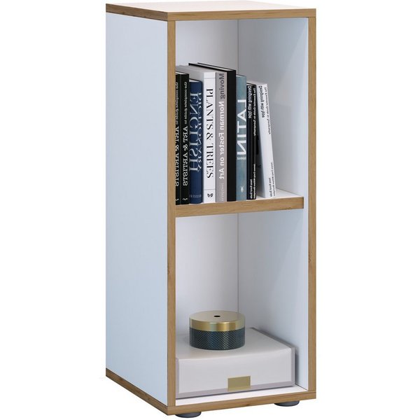 VCM Standregal Salia B. 30 x T. 33 x H. 74 cm, Offener Stauraum für Ordner, Akten und Bücher, 2 Fächer, Holzwerkstoff