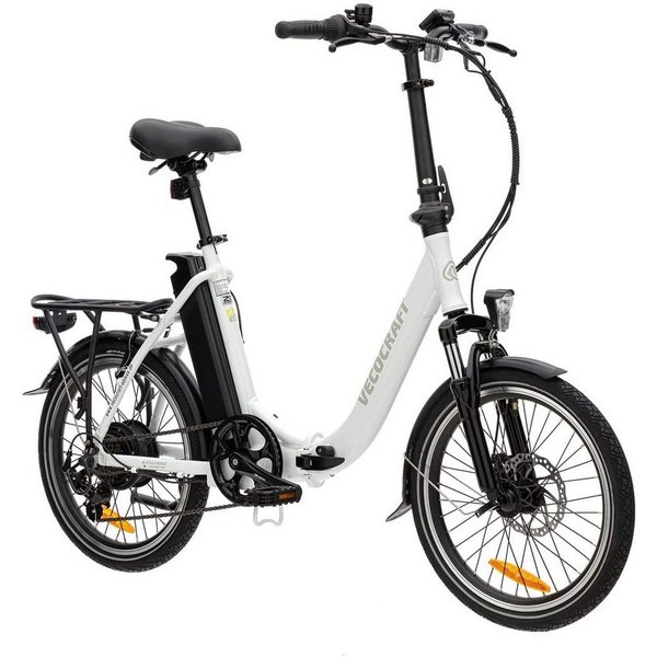 VECOCRAFT E-Bike Faltrad E-Pax 20Zoll, 7 Gang Shimano Schaltwerk, Kettenschaltung, Heckmotor, 468,00 Wh