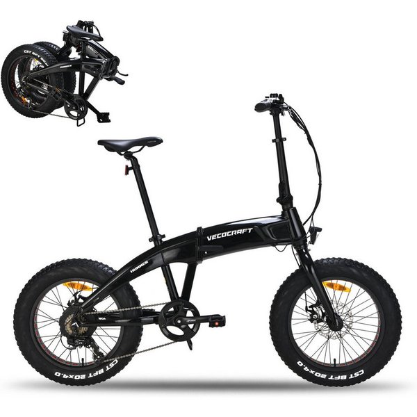 VECOCRAFT E-Bike Klapprad Klapprad 20*4,0 Zoll Fatbike,48V 10Ah faltbares Citybike,Damen Herren, 8 Gang Shimano, Heckmotor, 480 Wh, (Falt-E-Bike Erwachsene), 85