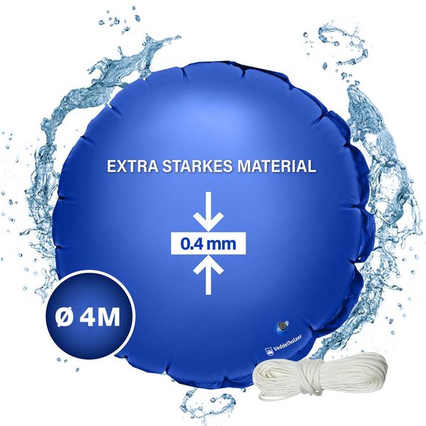 Veddelholzer aufblasbare Whirlpoolabdeckung Poolkissen Winter Ø4 m Luftkissen Set Inkl. 15 m Befestigungsseil, Pool Zubehör zur Überdachung Abdeckung