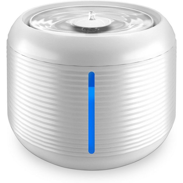 Veddelholzer Trinkbrunnen 2,5 Liter stylischer automatischer Katzenbrunnen mit eingebauter LED 2.5 l, BPA frei-4 Fach Filter extrem leiser Trinkbrunnen