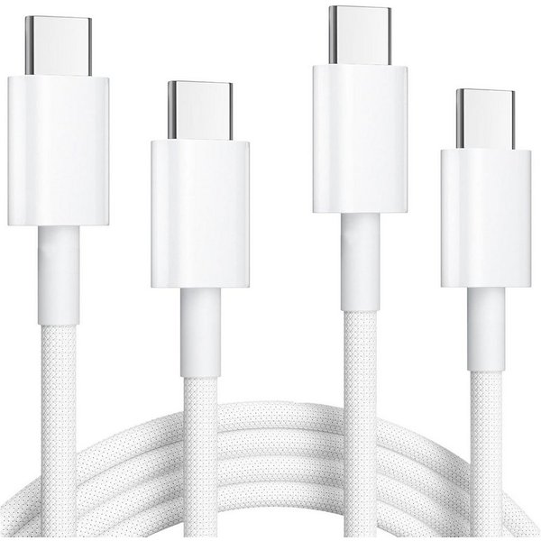 VEEV 2x USB C Kabel, Schnellladekabel USB C auf USB C Kabel 1M Smartphone Smartphone-Kabel