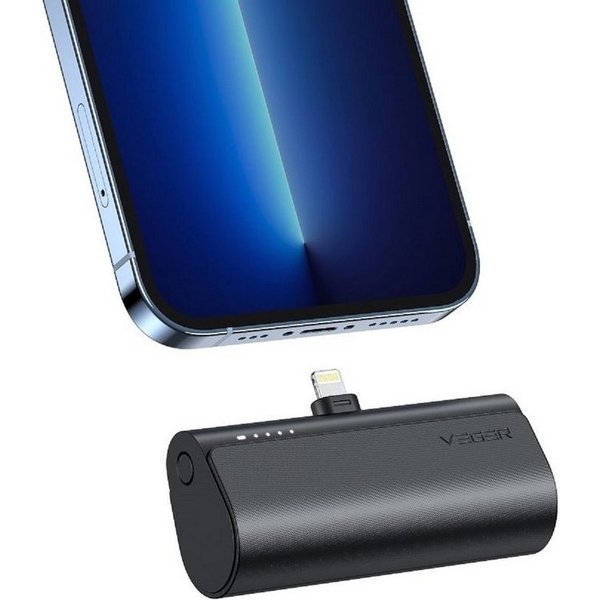 VEGER PlugOn - 5000mAh mit Build Connector für iPhone Anschlüsse PD 20W Powerbank