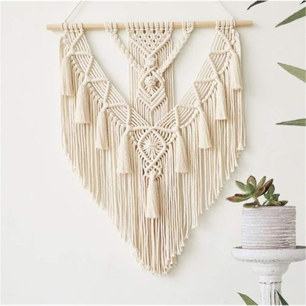 VEKROBOT Wanddekoobjekt Boho Wandbehang mit Fransen, handgewebte Tapisserie als Wanddeko (Set, 1 St., Handgefertigter Boho-Wandbehang – für Wohnzimmer & Schlafz