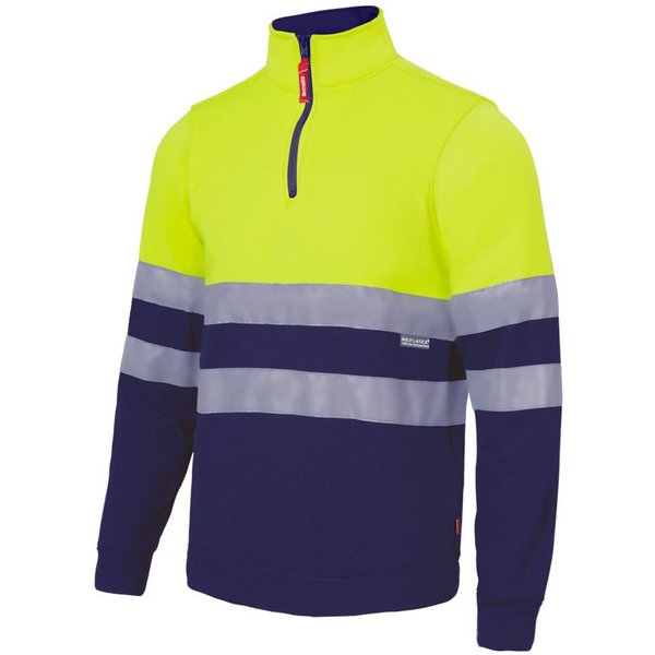 Velilla Sweatshirt Warnschutz mit Reißverschlusskragen und Reflexstreifen