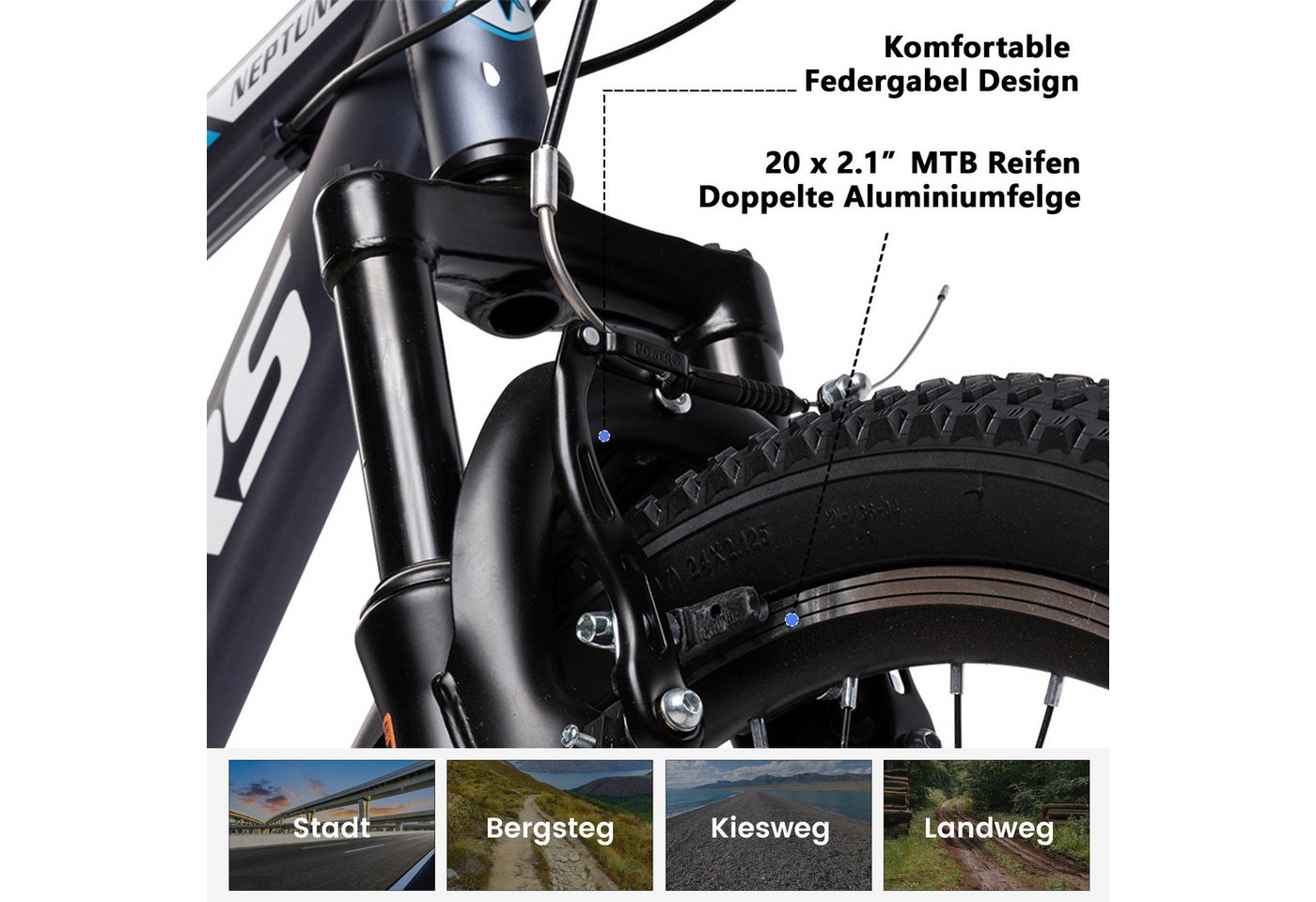 Velors Mountainbike 20, 24 Zoll Fahrrad Kinderfahrrad Mädchen und Jungen, 21 Gang Shimano Tourney Schaltwerk, Kettenschaltung, Hochwertiger Rahmen, Jugendfahrra – Bild 4 von 5