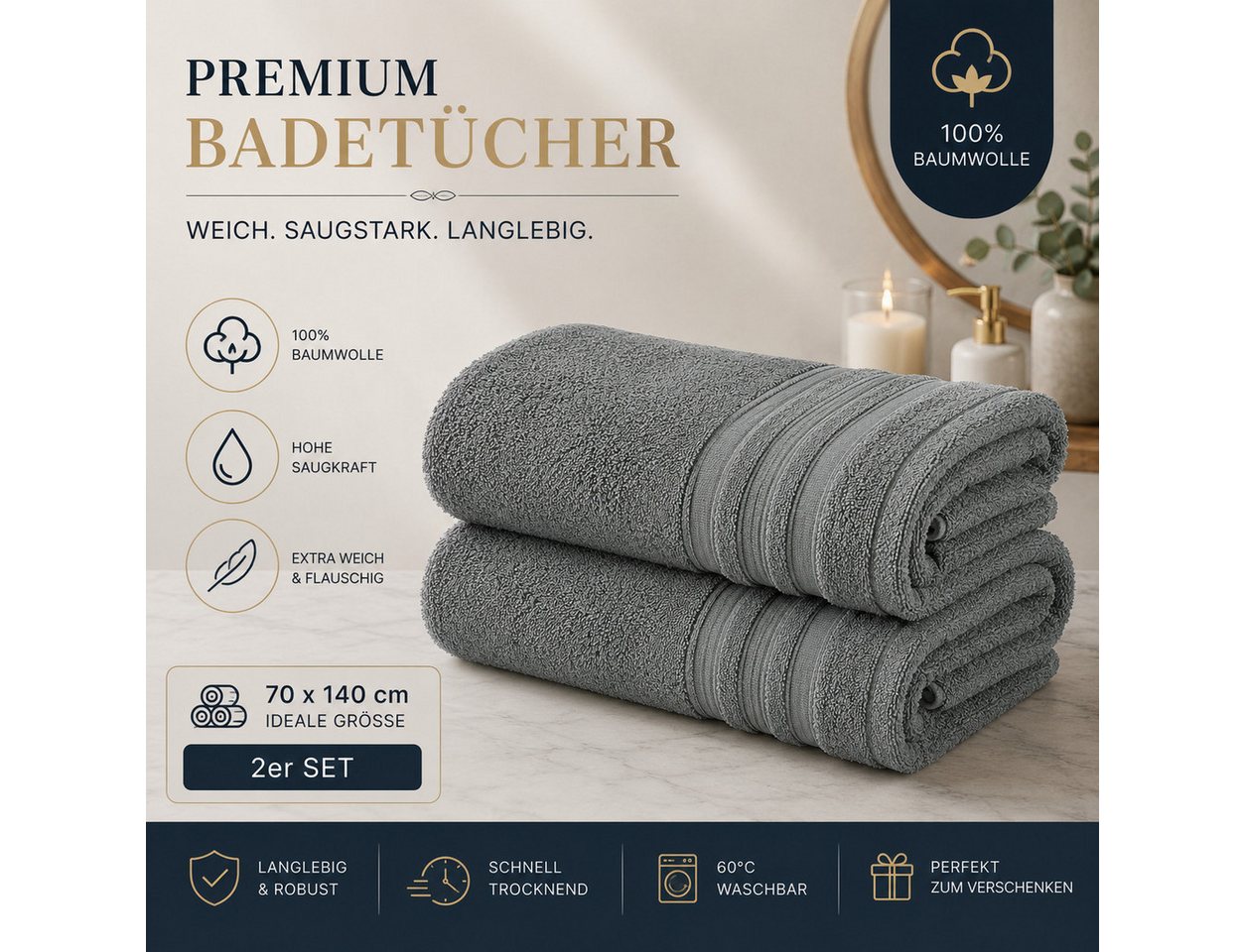 Veluna Home Badetücher – Bild 2 von 4
