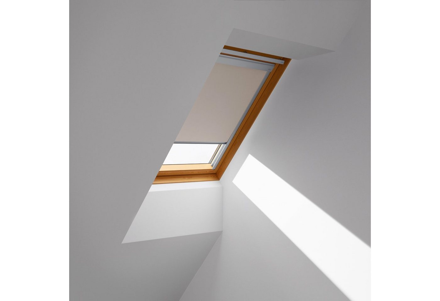 Verdunklungsrollo DBL M06 4230, VELUX, verdunkelnd, ohne Bohren, in Führungsschienen, VELUX »Pick & Click!«, alufarbene Führungsschienen & Griffleiste – Bild 2 von 2