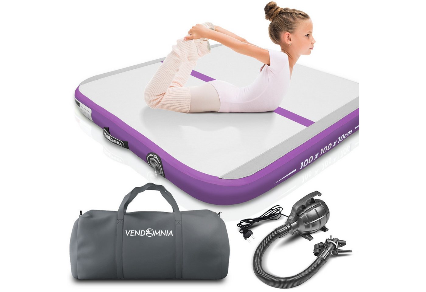 VENDOMNIA Turnmatte AIR Tracking TRACK Matte - aufblasbar, Tumbling Matte (10 cm - 20 cm hoch, mit elektrischer Pumpe, Farbwahl, Größe: 1 2 3 4 m Tumblingmatte, – Bild 4 von 5
