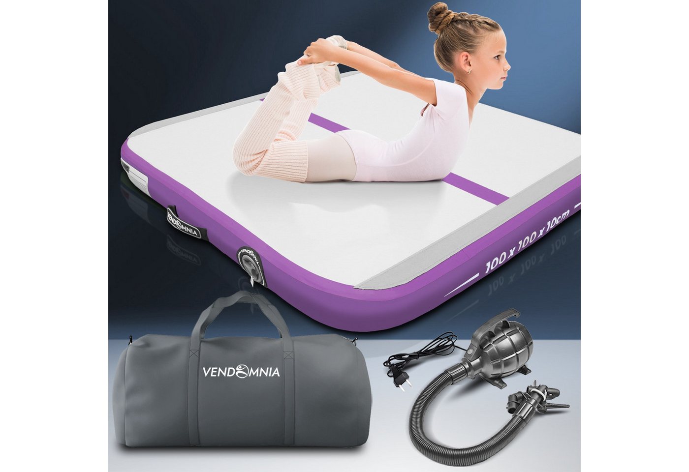 VENDOMNIA Turnmatte AIR Tracking TRACK Matte - aufblasbar, Tumbling Matte (10 cm - 20 cm hoch, mit elektrischer Pumpe, Farbwahl, Größe: 1 2 3 4 m Tumblingmatte, – Bild 5 von 5