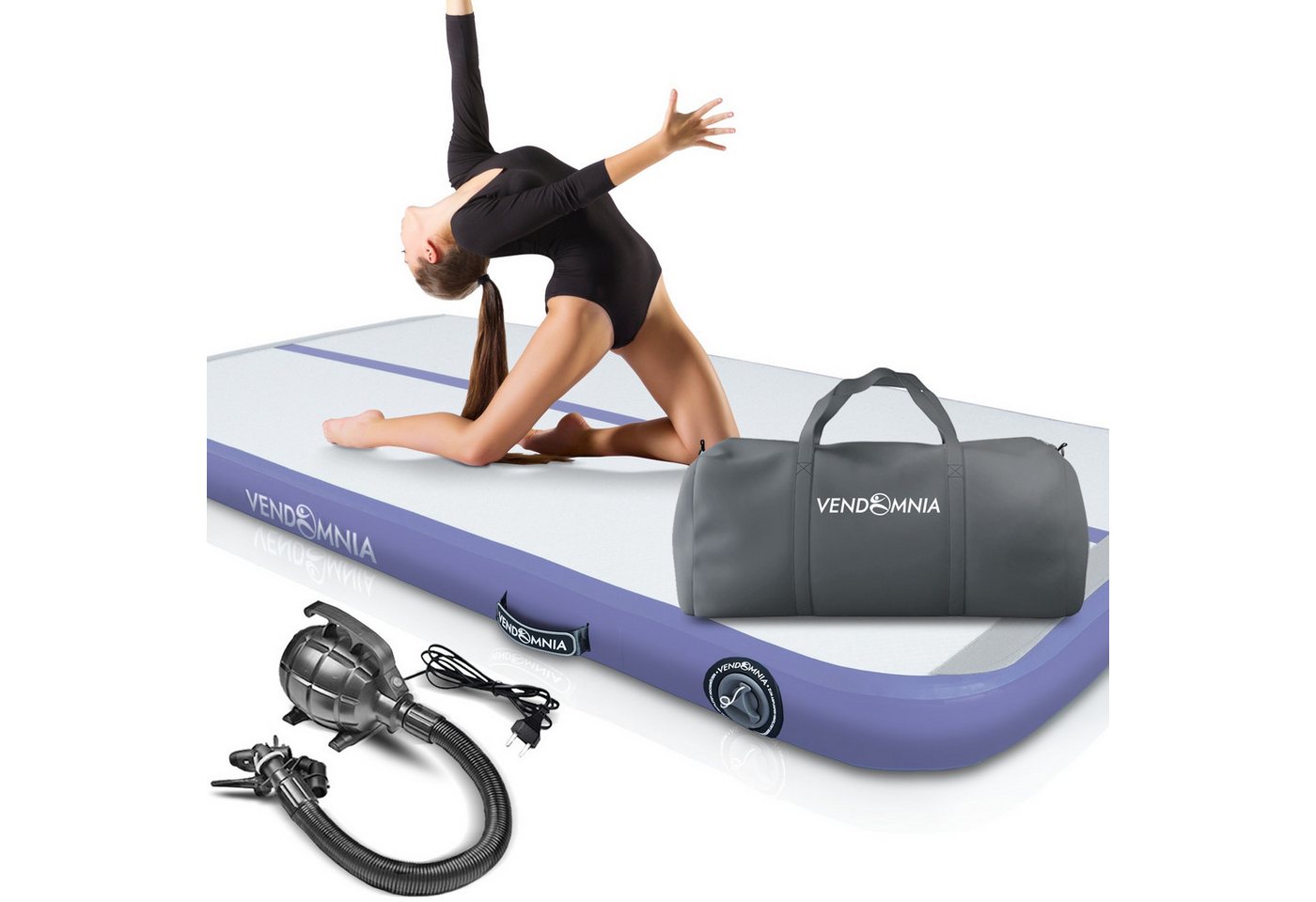 VENDOMNIA Turnmatte AIR Tracking TRACK Matte - aufblasbar, Tumbling Matte (10 cm - 20 cm hoch, mit elektrischer Pumpe, Farbwahl, Größe: 1 2 3 4 m Tumblingmatte, – Bild 4 von 5