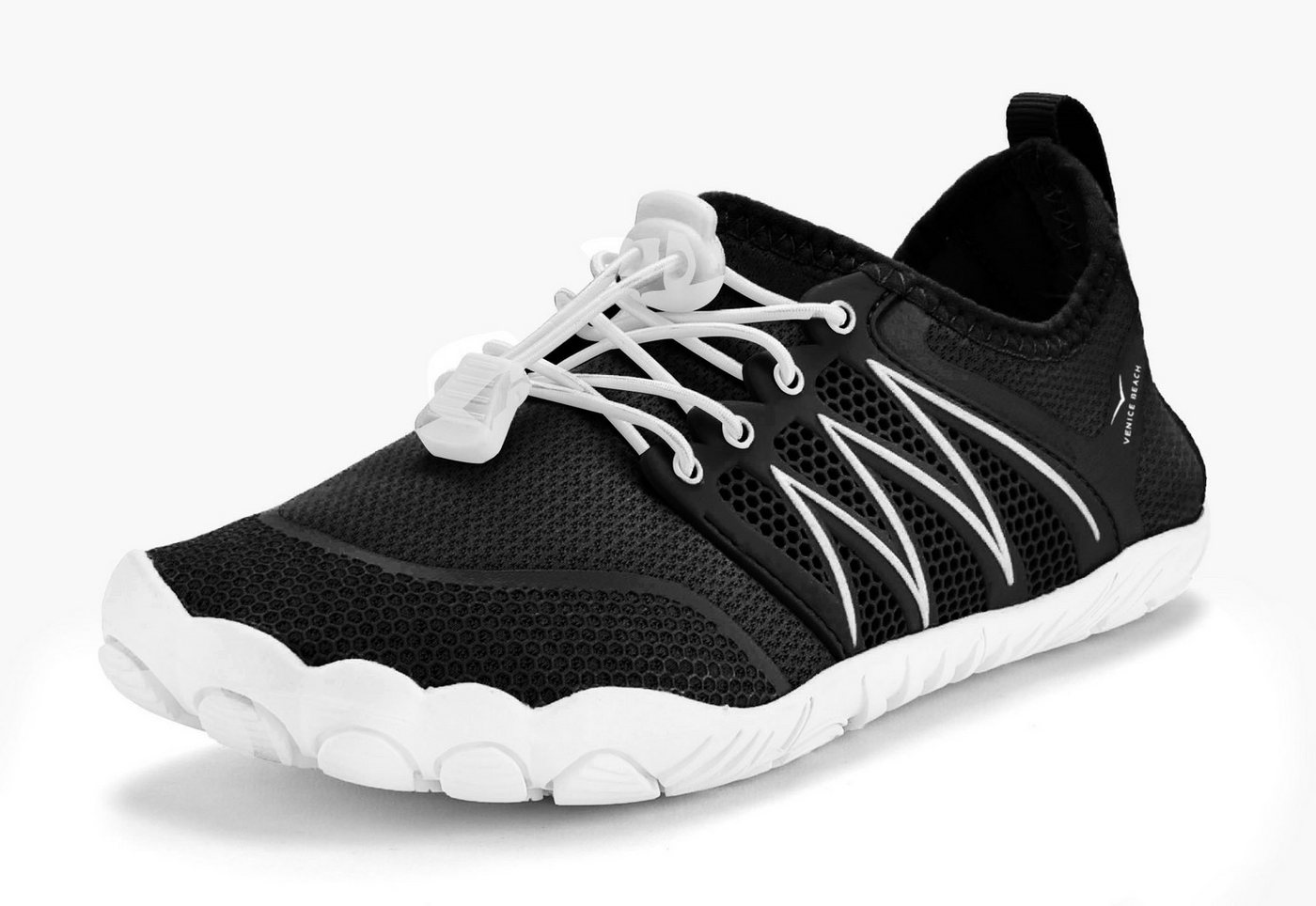 Venice Beach Badelatsche, Badeschuhe, Badeschlappe, Barfußschuh, leichter Slipper Aquaschuh Wasserschuh mit elastischen Bändern, schnelltrocknend VEGAN – Bild 2 von 5