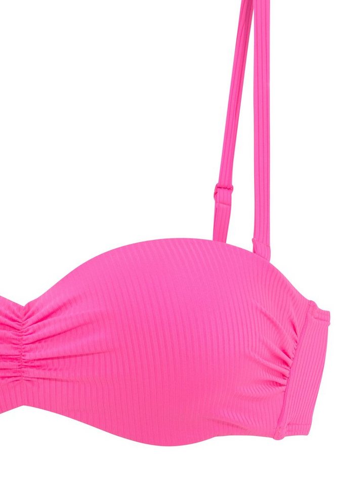Venice Beach Bandeau-Bikini-Top Lucky, aus gerippter Strukturware – Bild 3 von 5
