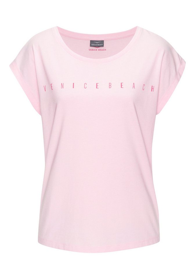Venice Beach Kurzarmshirt mit Frontdruck, T-Shirt aus Baumwollmischung, Basic, casual – Bild 2 von 5