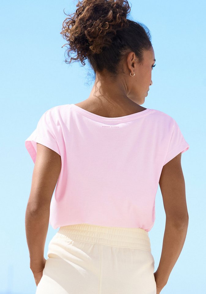 Venice Beach Kurzarmshirt mit Frontdruck, T-Shirt aus Baumwollmischung, Basic, casual – Bild 3 von 5