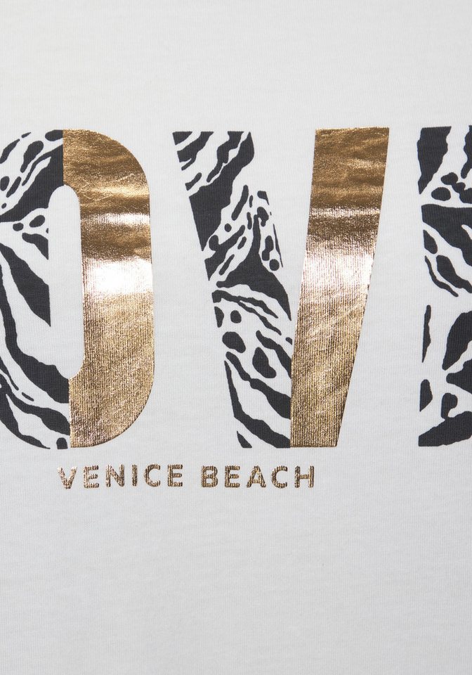 Venice Beach Kurzarmshirt mit Frontprint, T-Shirt aus Baumwolle, lockere Passform – Bild 5 von 5