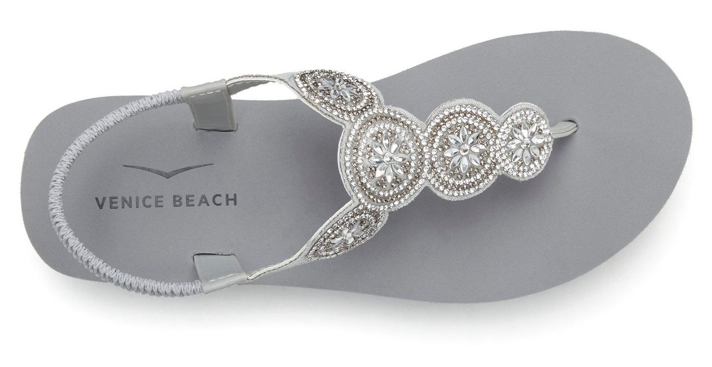 Venice Beach Sandale, Badeschuh, Badelatsche, Flip Flop, Badeschlappe, Sommerschuhe Badezehentrenner Zehentrenner ultraleicht mit Glitzerdetails VEGAN – Bild 4 von 5